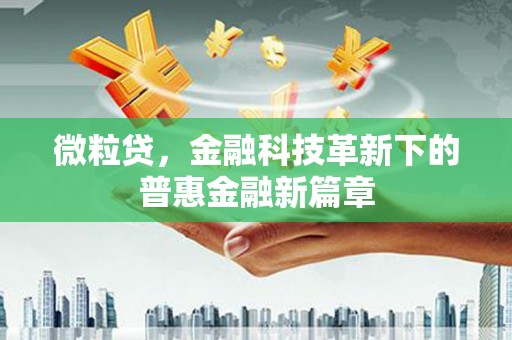 安陆微粒贷，金融科技革新下的普惠金融新篇章