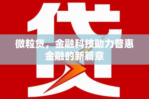 安陆微粒贷，金融科技助力普惠金融的新篇章