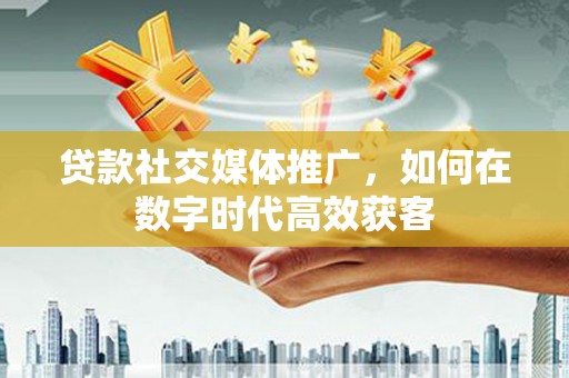 安陆贷款社交媒体推广，如何在数字时代高效获客