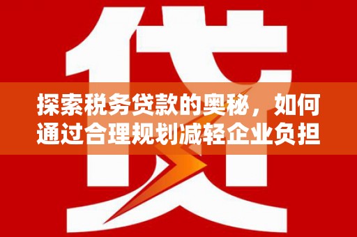 安陆探索税务贷款的奥秘，如何通过合理规划减轻企业负担