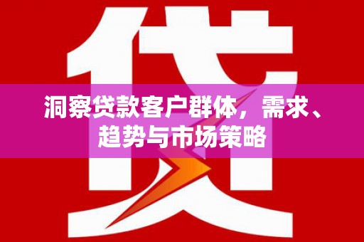 安陆洞察贷款客户群体，需求、趋势与市场策略