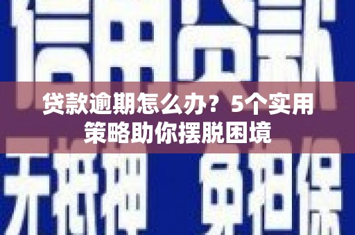 安陆贷款逾期怎么办？5个实用策略助你摆脱困境