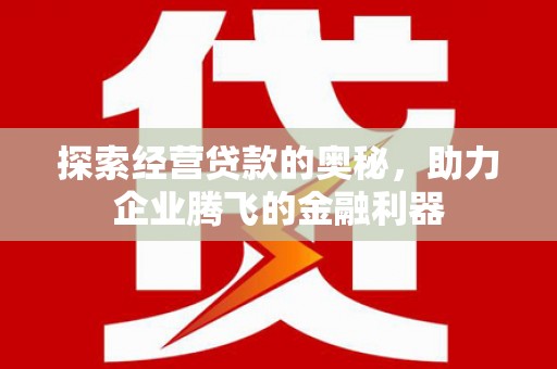 安陆探索经营贷款的奥秘，助力企业腾飞的金融利器