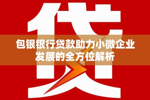 安陆包银银行贷款助力小微企业发展的全方位解析