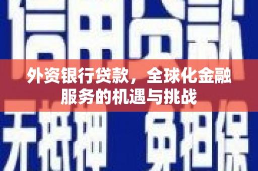 安陆外资银行贷款，全球化金融服务的机遇与挑战