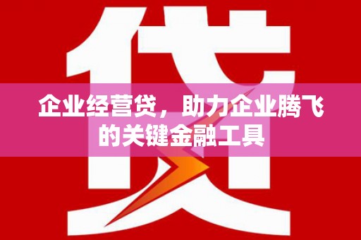 安陆企业经营贷，助力企业腾飞的关键金融工具