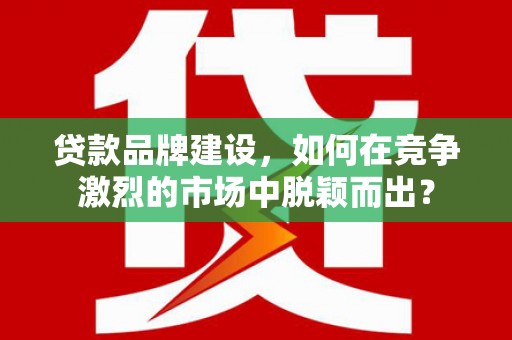 安陆贷款品牌建设，如何在竞争激烈的市场中脱颖而出？
