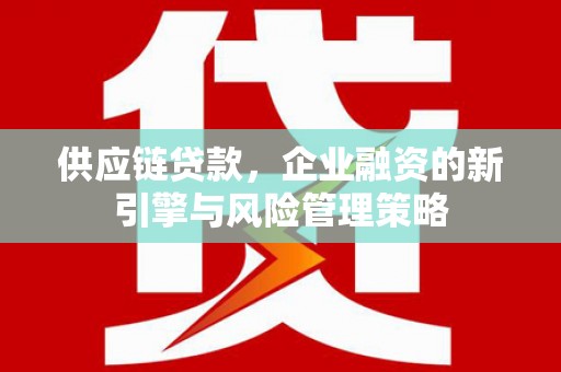 安陆供应链贷款，企业融资的新引擎与风险管理策略