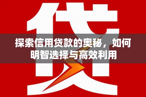 安陆探索信用贷款的奥秘，如何明智选择与高效利用
