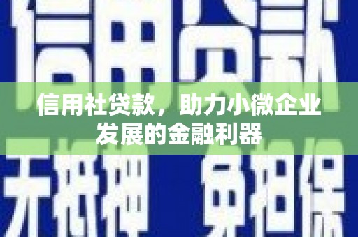 安陆信用社贷款，助力小微企业发展的金融利器