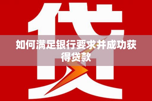 安陆如何满足银行要求并成功获得贷款